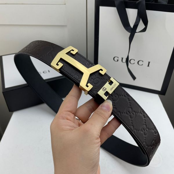 gucci皮帶 古馳2022新款 HF0522-30牛皮壓花紋時尚腰帶