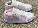 Air Jordan 1 Low GSGlitter Swoosh 低幫經典運動籃球鞋冰雪奇緣流沙白藍色 情侶鞋