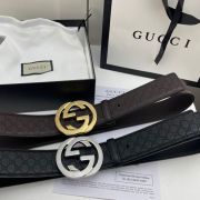 gucci皮帶 古馳2022新款 HF0523-12牛皮壓花紋時尚腰帶