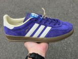 Adidas originals Gazelle Indoor 低幫紫白色 情侶鞋跑鞋