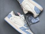 LV x Air Jordan 1 Low 2024新款男女生孔雀藍色休閒鞋