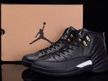 air jordan 12 retro 新款上市 時尚男款個性高幫籃球戰靴 黑金扣 